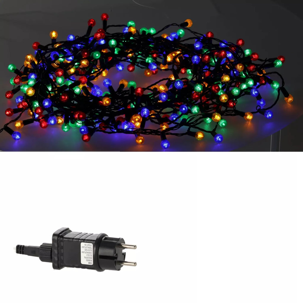 LED girlianda „Cherry Ball“ 200 LED, multispalvė, 16 m