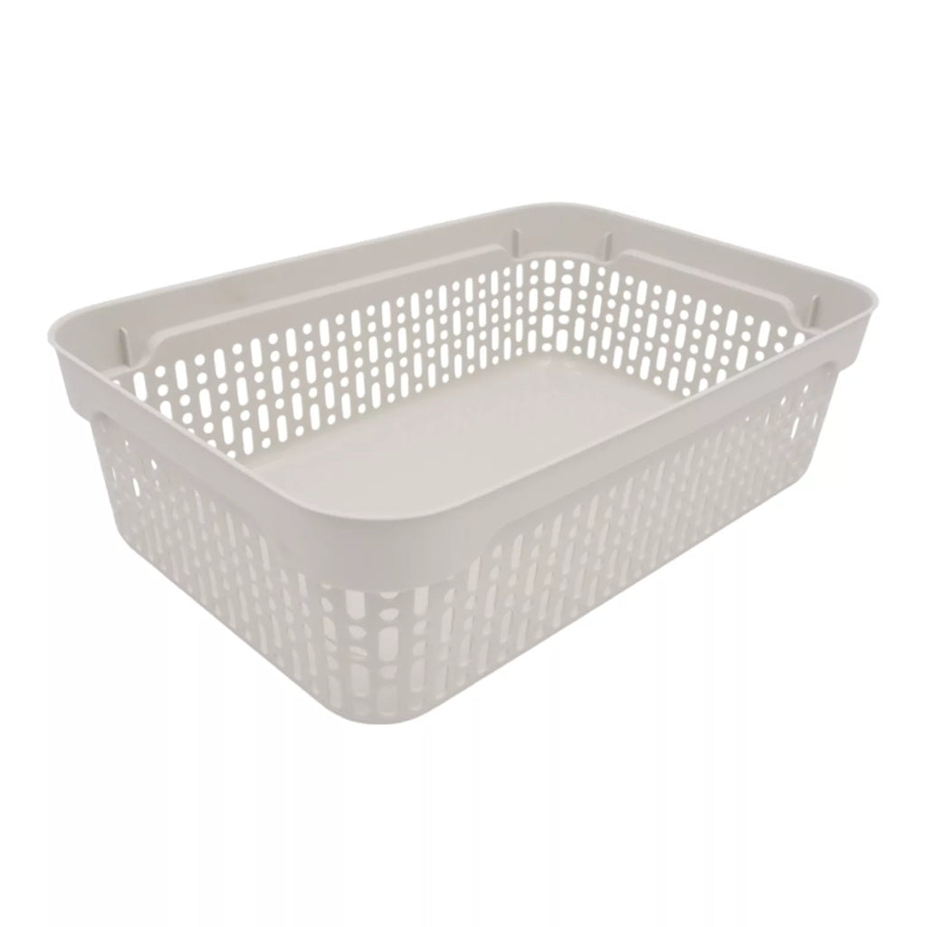 Plastikinė dėžė su dangčiu 40×30×13 cm BALTA