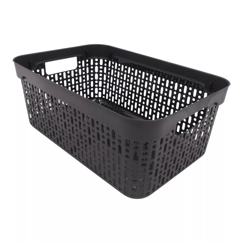 Plastikinė dėžutė su dangčiu, 30×20×13 cm JUODA