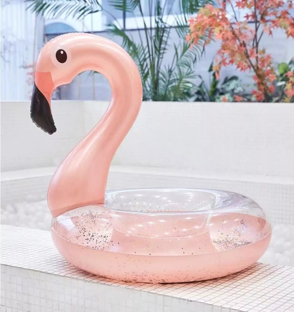 Plaukimo ratas su blizgučiais "Flamingas"
