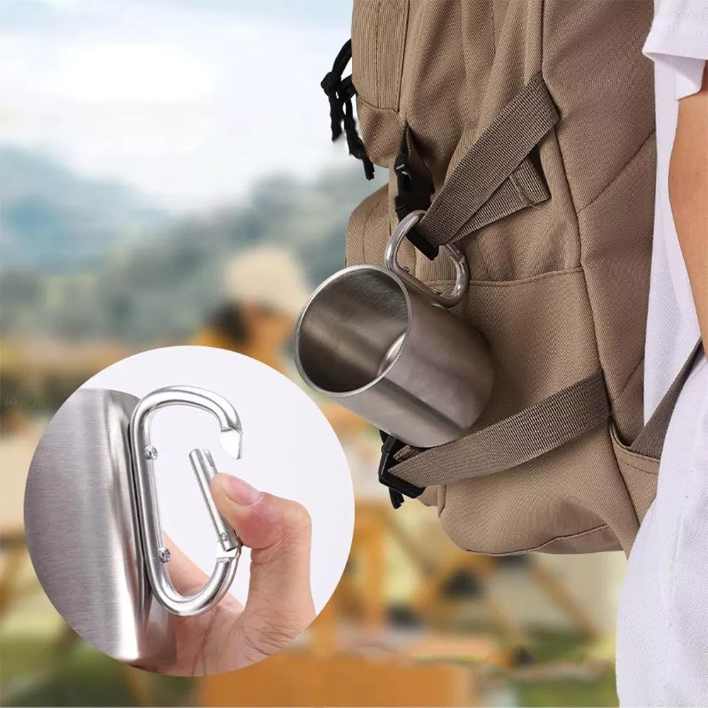 Turistinis puodelis su karabinu 300ml.